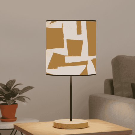 abat-jour cylindre motifs moutarde