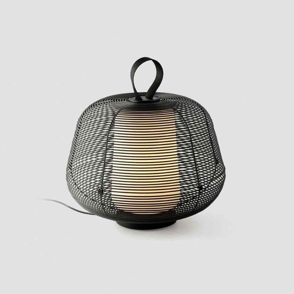 Lampe à poser extérieur noire