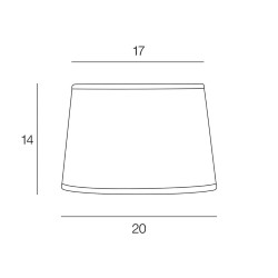 Dimensions abat-jour conique rayé marron et beige