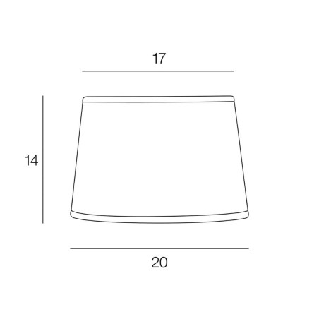 Dimensions abat-jour conique rayé marron et beige