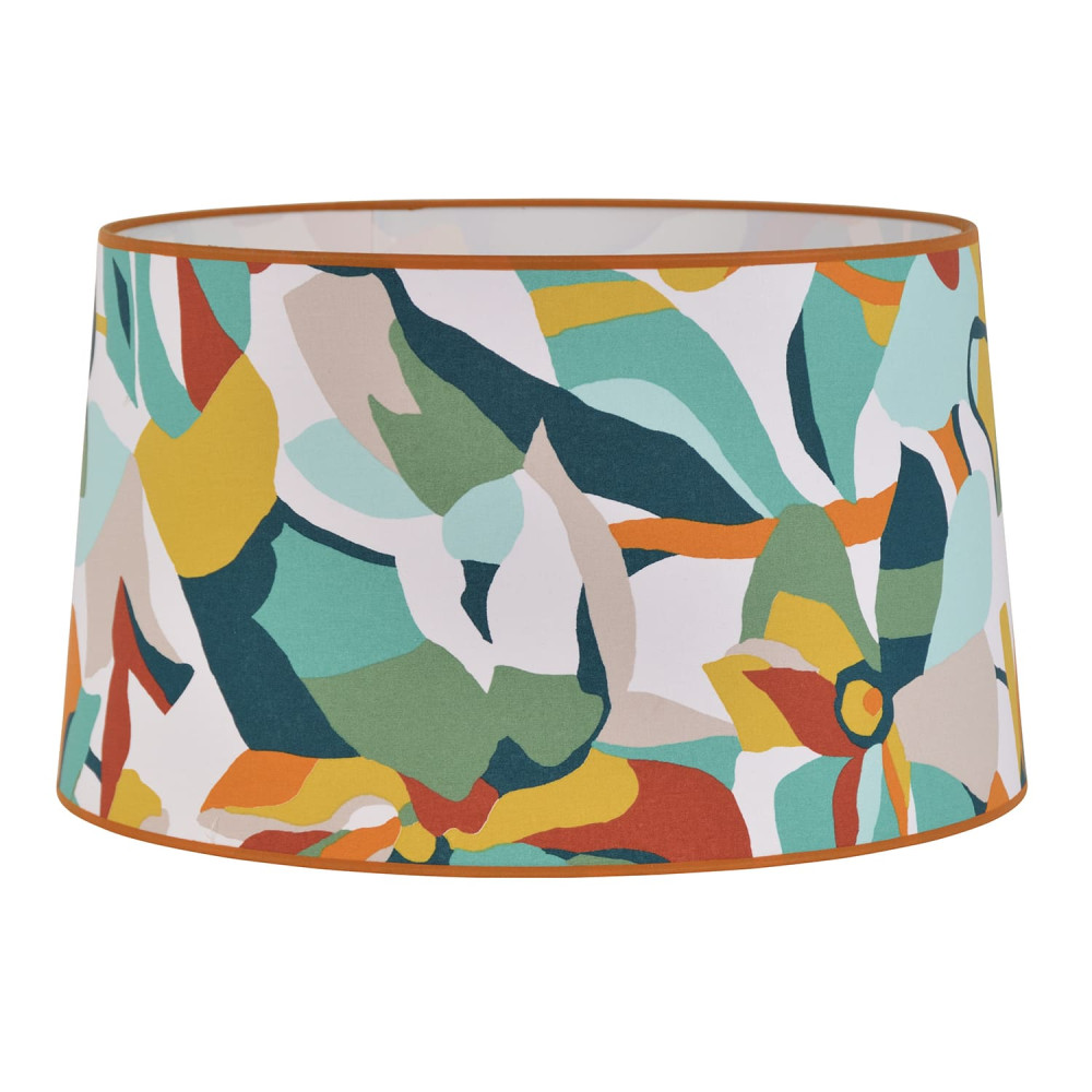 Grand abat-jour coton motif fleur