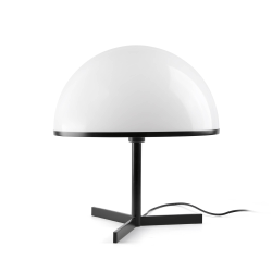 lampe à poser dome blanc et noir