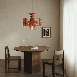 abat-jour imitation chandelier orange