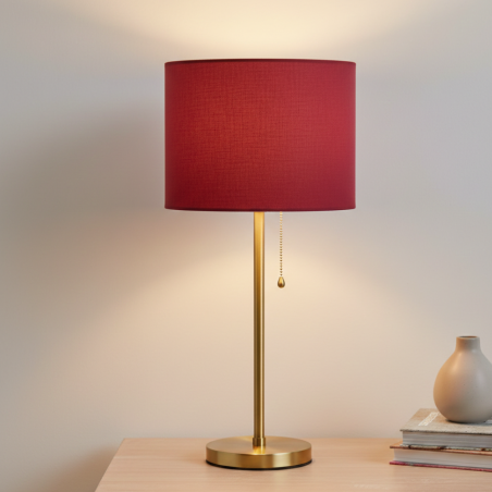 abat-jour cylindrique rouge cerise