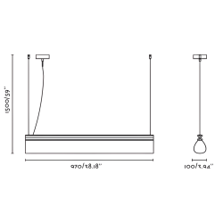 Dimensions suspension papier et noyer