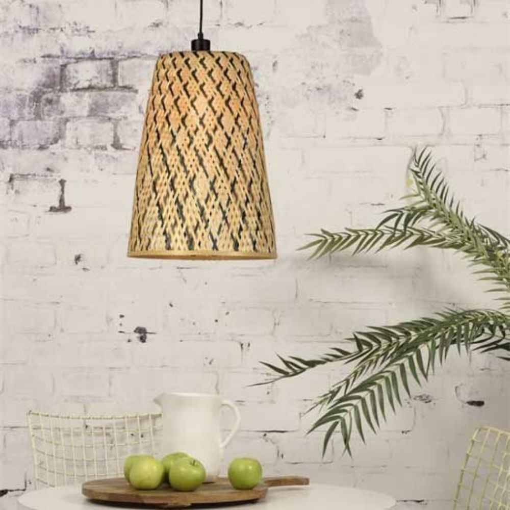 Suspension conique en bambou naturel Ø 34cm