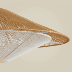 Suspension double abat-jour corde de papier