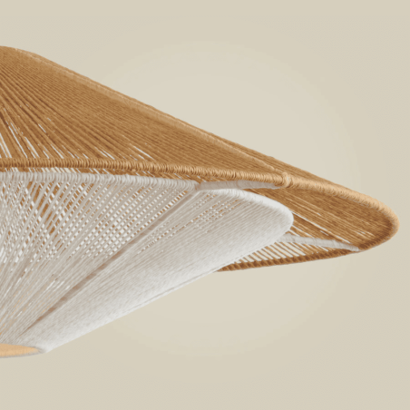 Suspension double abat-jour corde de papier