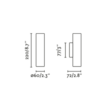 dimensions applique tube bidirectionnel alu