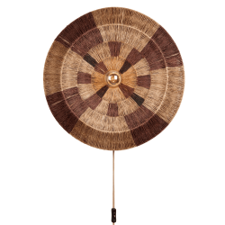 Applique murale disque jute marron
