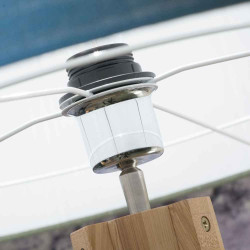 lampadaire abat-jour lin blanc