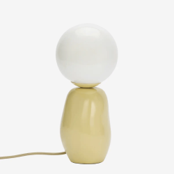 lampe de table émaillée jaune