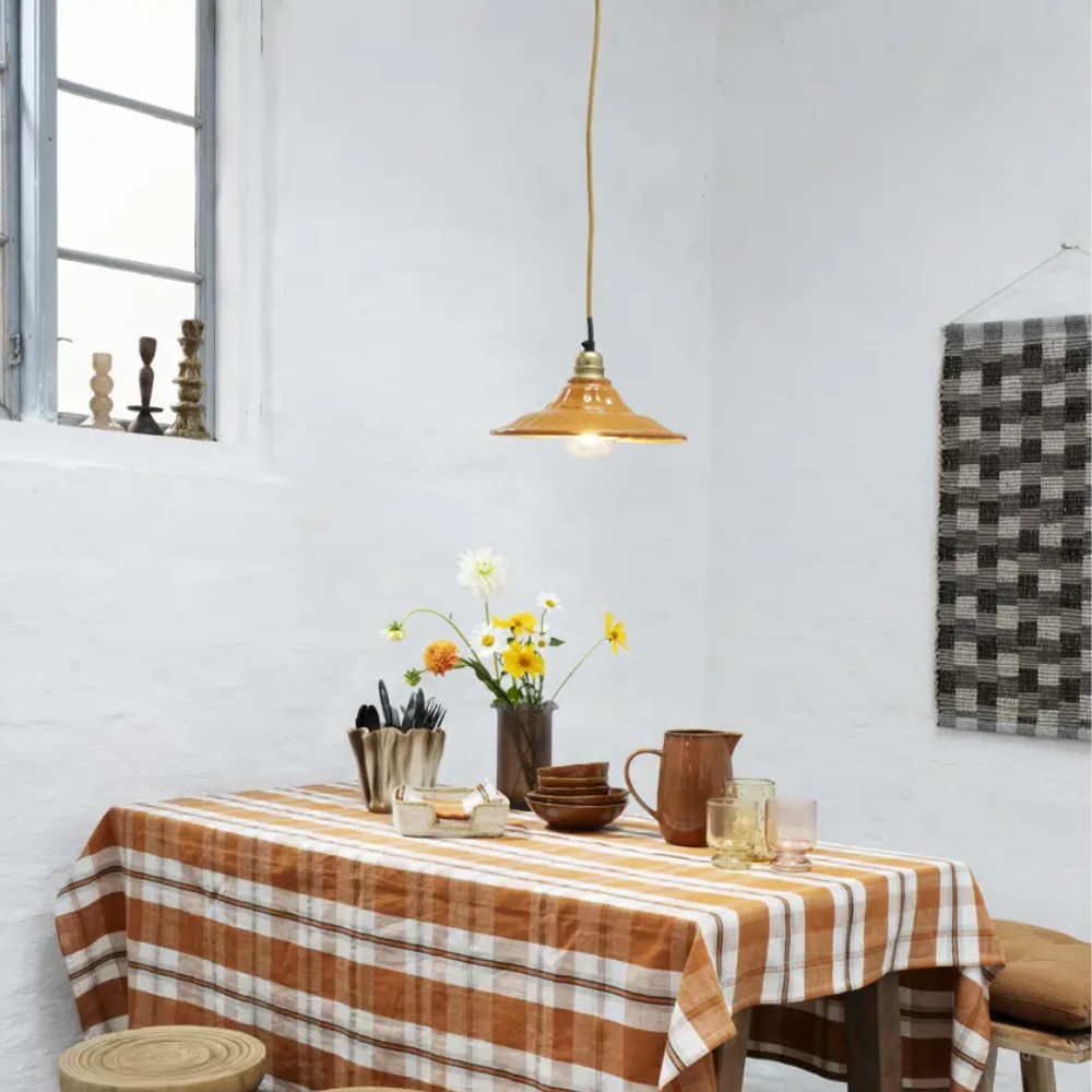 Suspension émaillée orange