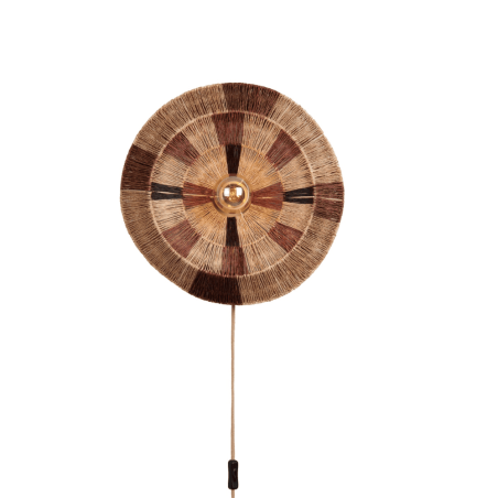 applique murale ronde corde jute
