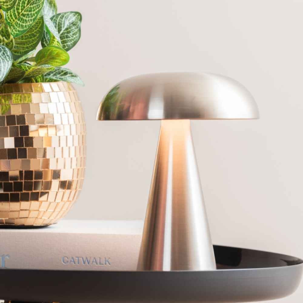 lampe à poser sans fil argent