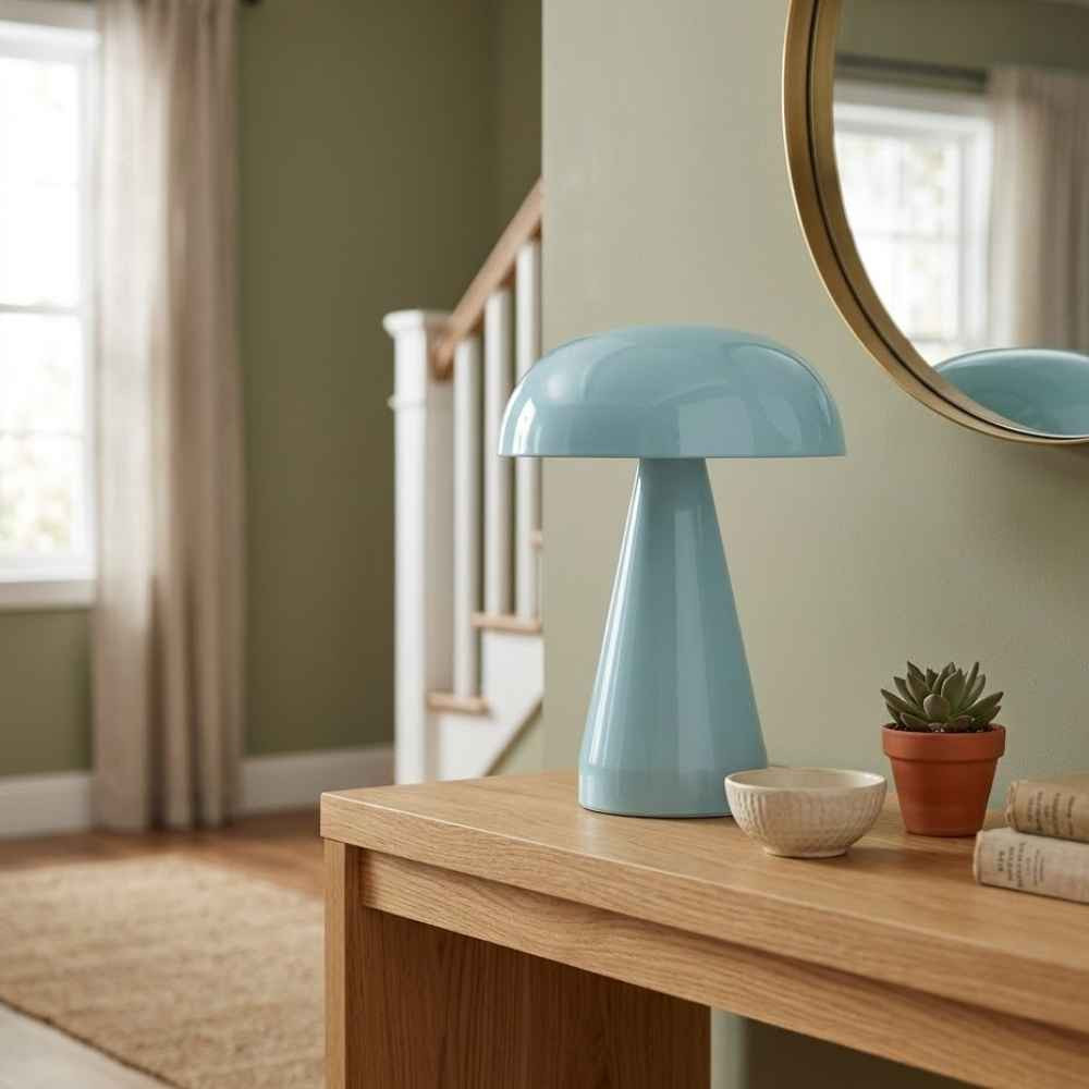 Lampe de table bleu ciel rechargeable