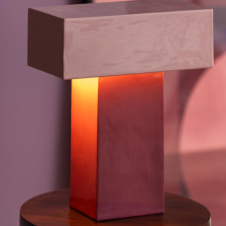 lampe double rectangle violette
