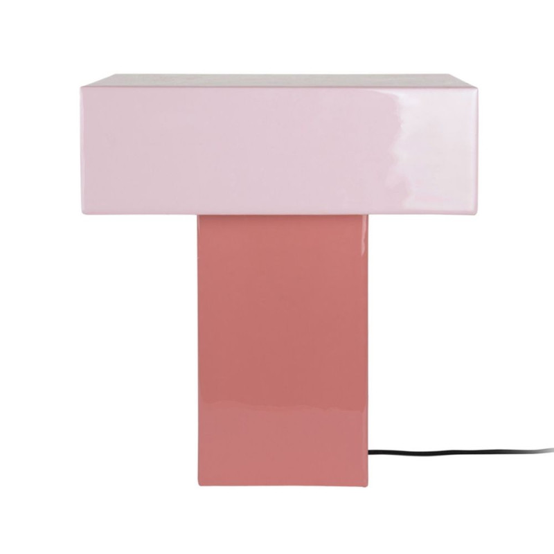 lampe à poser rectangle rose clair