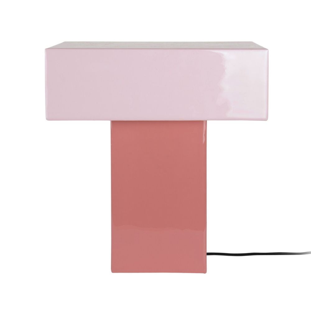 lampe à poser rectangle rose clair