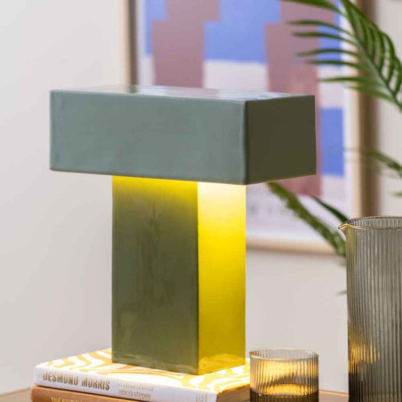 lampe rectangle vert jungle