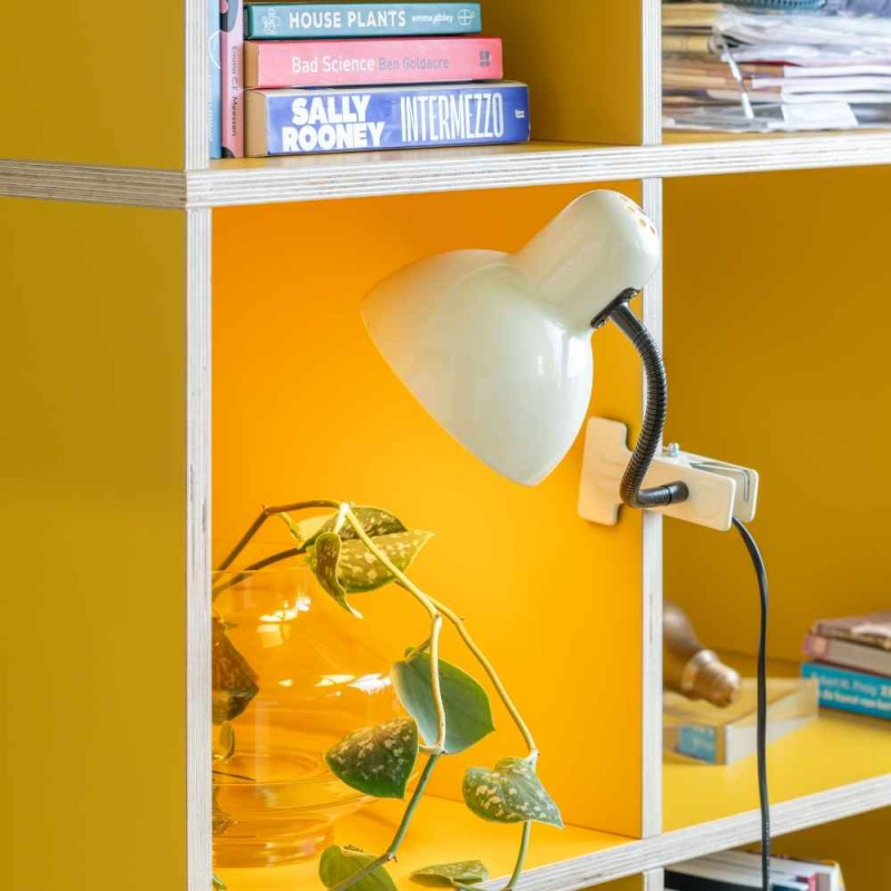 Lampe pince articulée blanc cassé