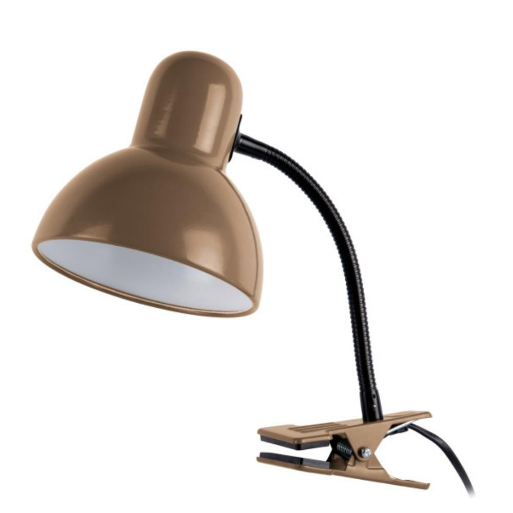 Lampe pince marron foncé flexible
