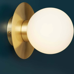 Applique murale or disque globe