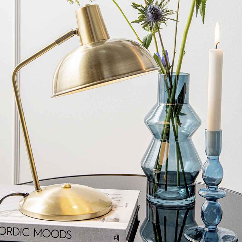 lampe à poser rétro doré