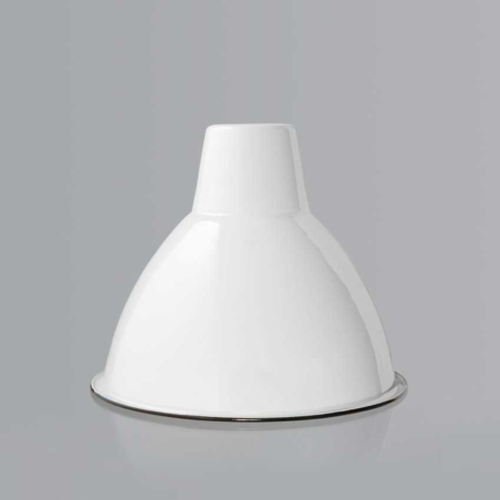 abat-jour émaillé blanc liseré noir