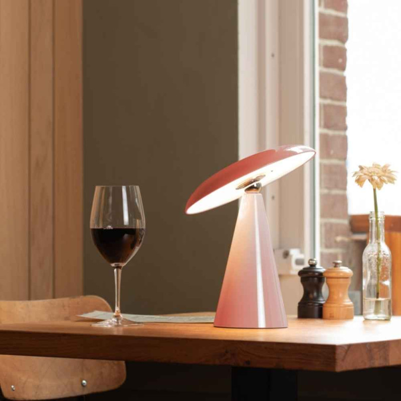 Lampe de table rose design rechargeable