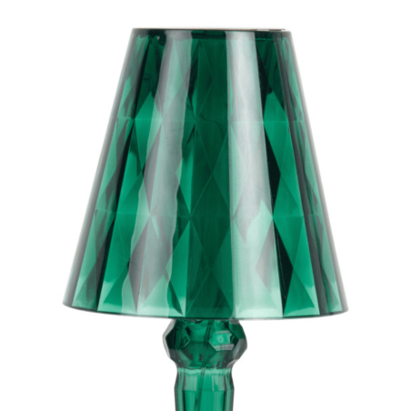Lampe verte à poser facettes