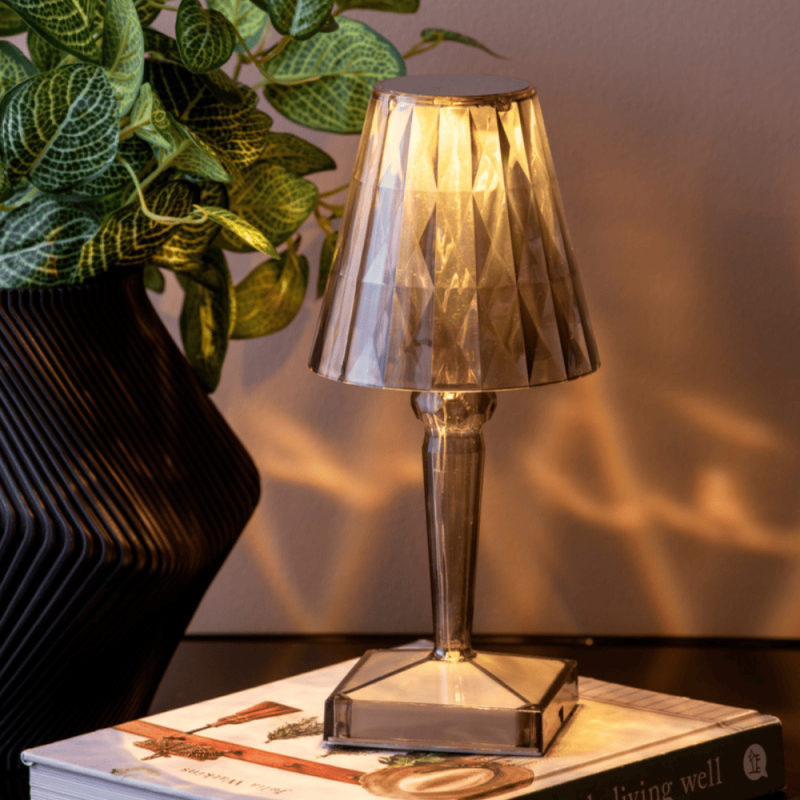 Lampe sans fil cristal grise