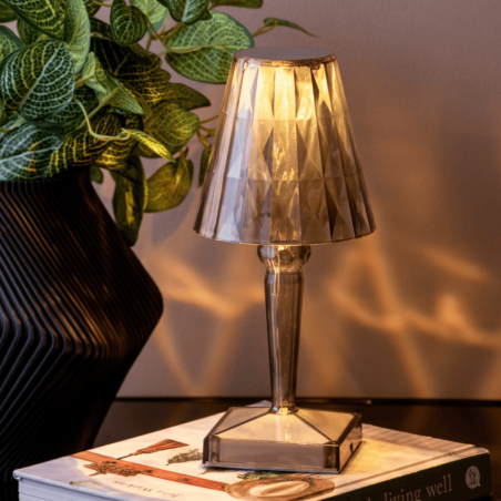 Lampe sans fil cristal grise