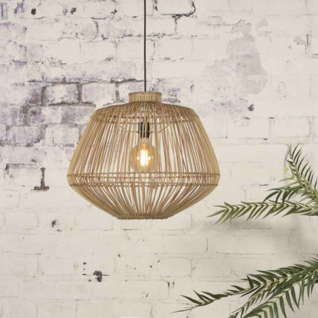 Grande suspension rotin naturel