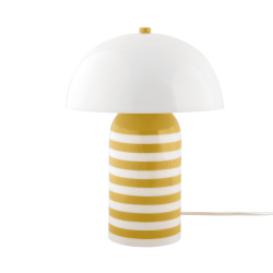lampe de table émaillée jaune et blanc