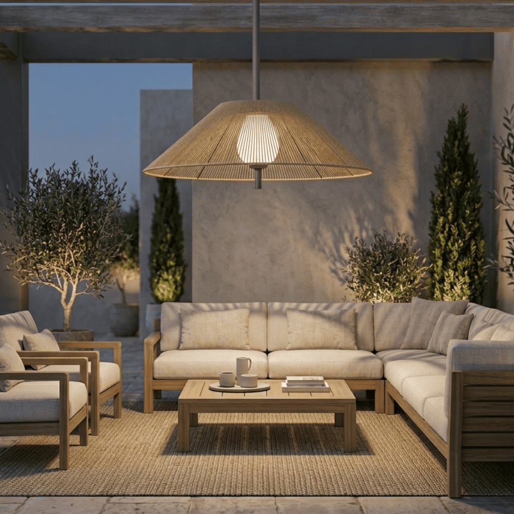 Suspension extérieure beige alu