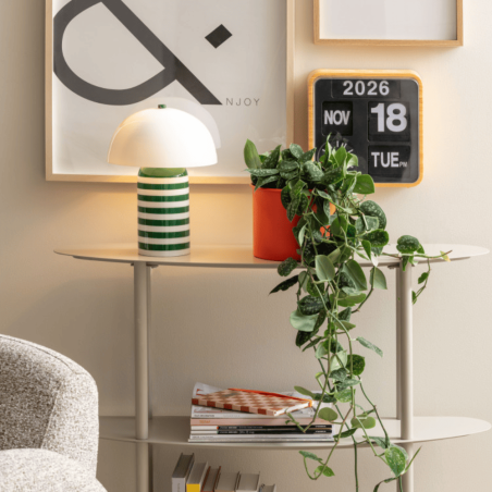 lampe à poser rayée verte