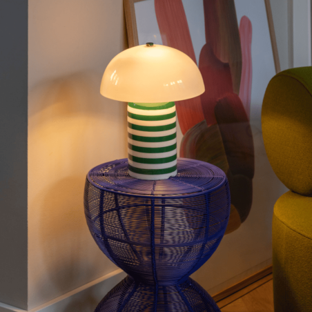 lampe rétro rayée verte