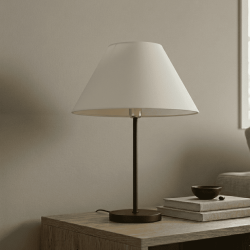 abat-jour conique rond crème