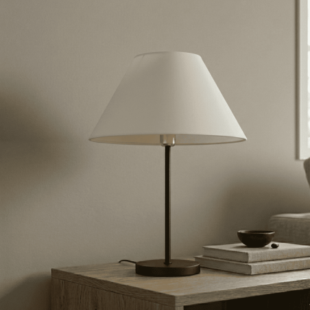 abat-jour conique rond crème