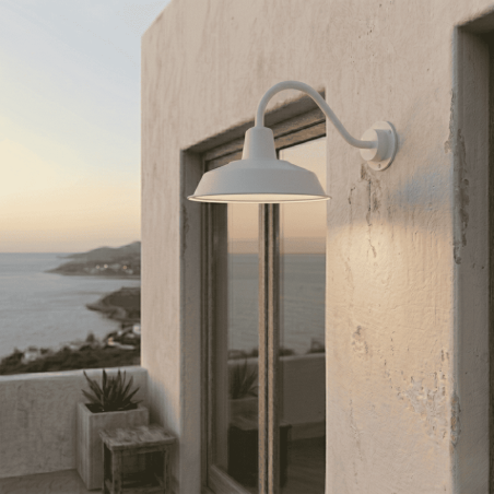 Applique extérieure industrielle blanche