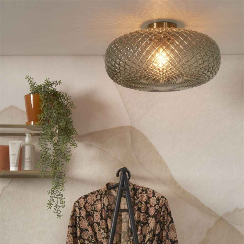 grand plafonnier en verre transparent