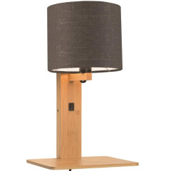 Lampe étagère avec abat-jour en lin gris