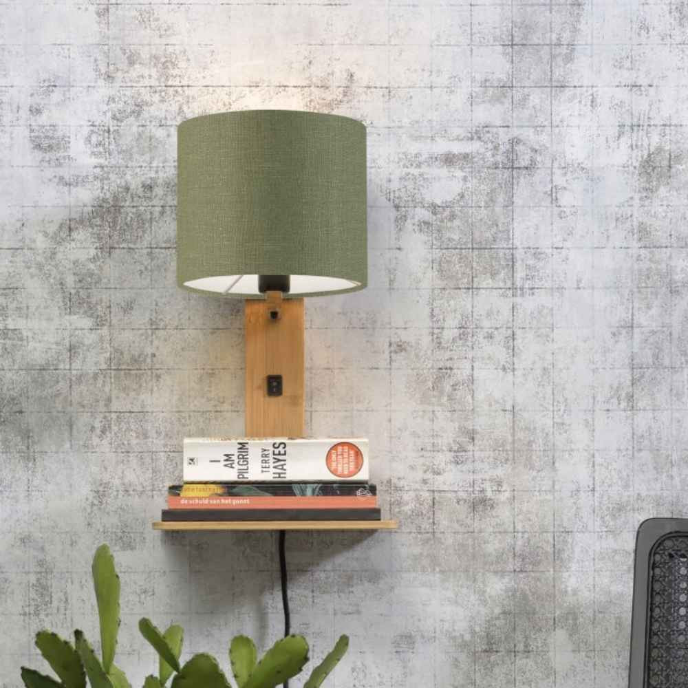 Lampe étagère en bambou naturel