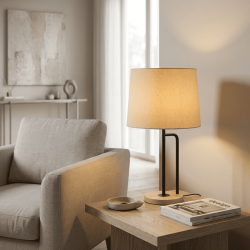 abat-jour conique beige