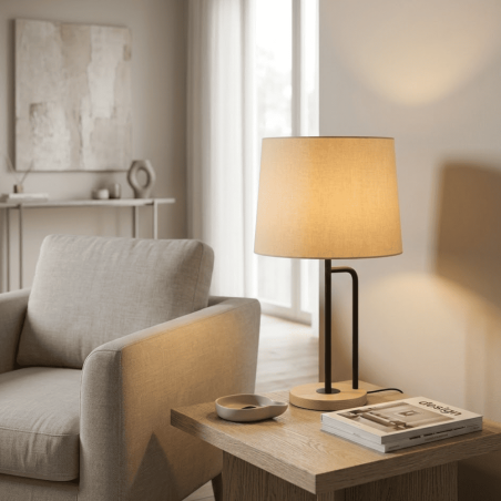 abat-jour conique beige