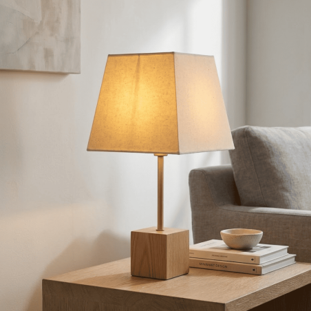 abat-jour pyramide carré beige