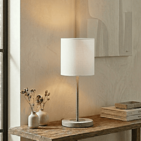 abat-jour blanc cylindrique