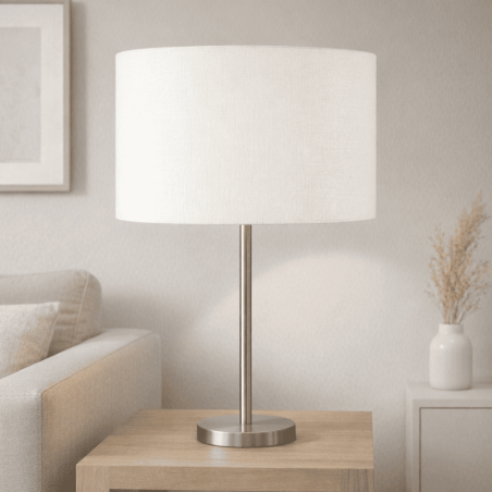 abat-jour cylindre blanc lin