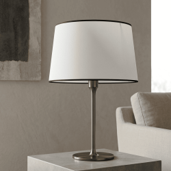 abat-jour conique blanc liseré noir